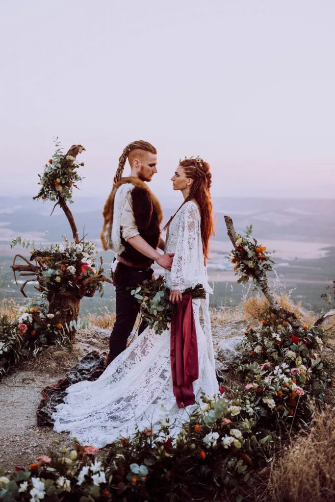 Nordic inspiration in Freya Viking Goddess bridal editorial