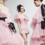 baby pink colour dress long